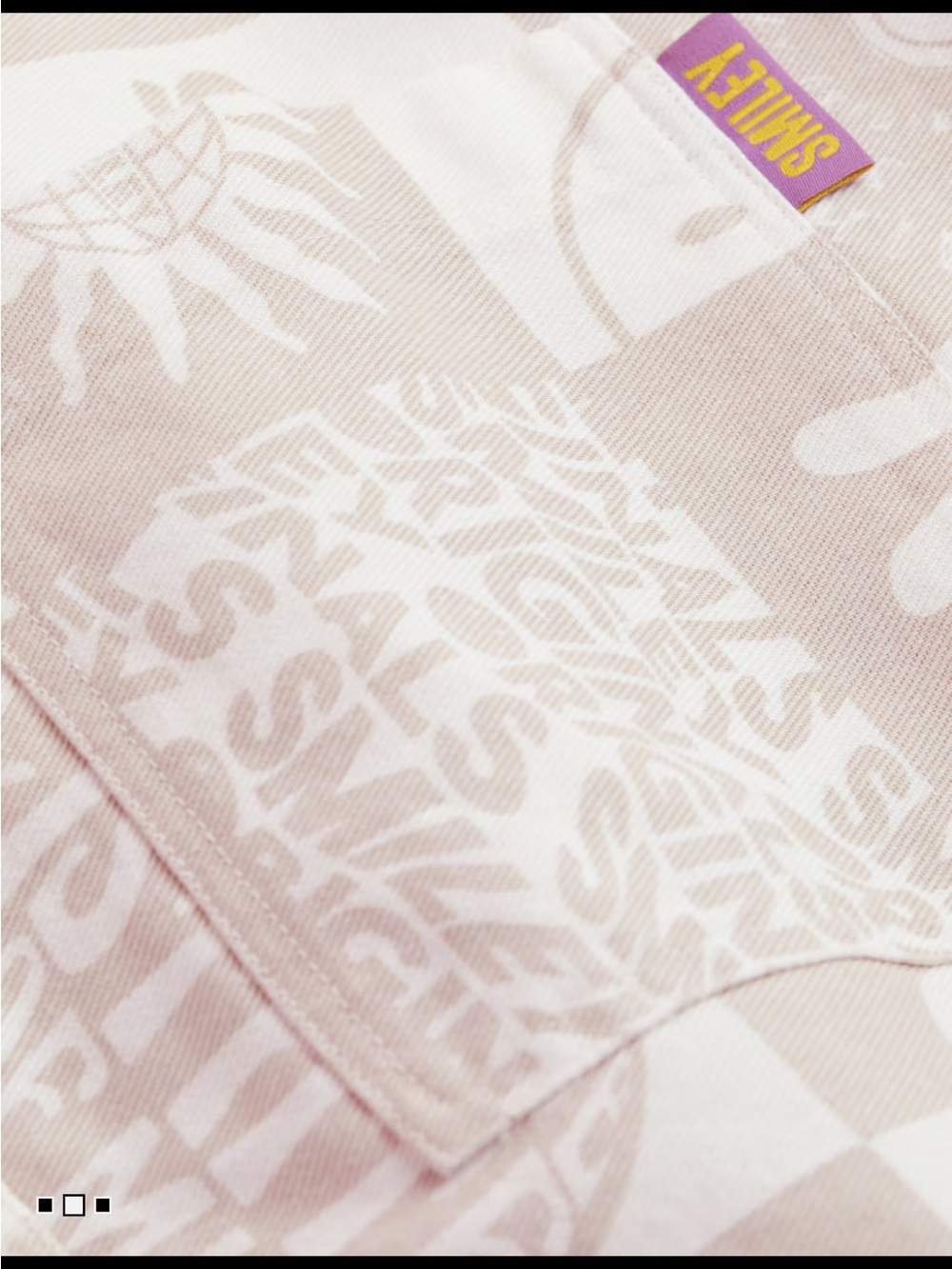 H&M SMILEY® Beige & White Patterned Button-Up Shirt - Picture 8 of 9